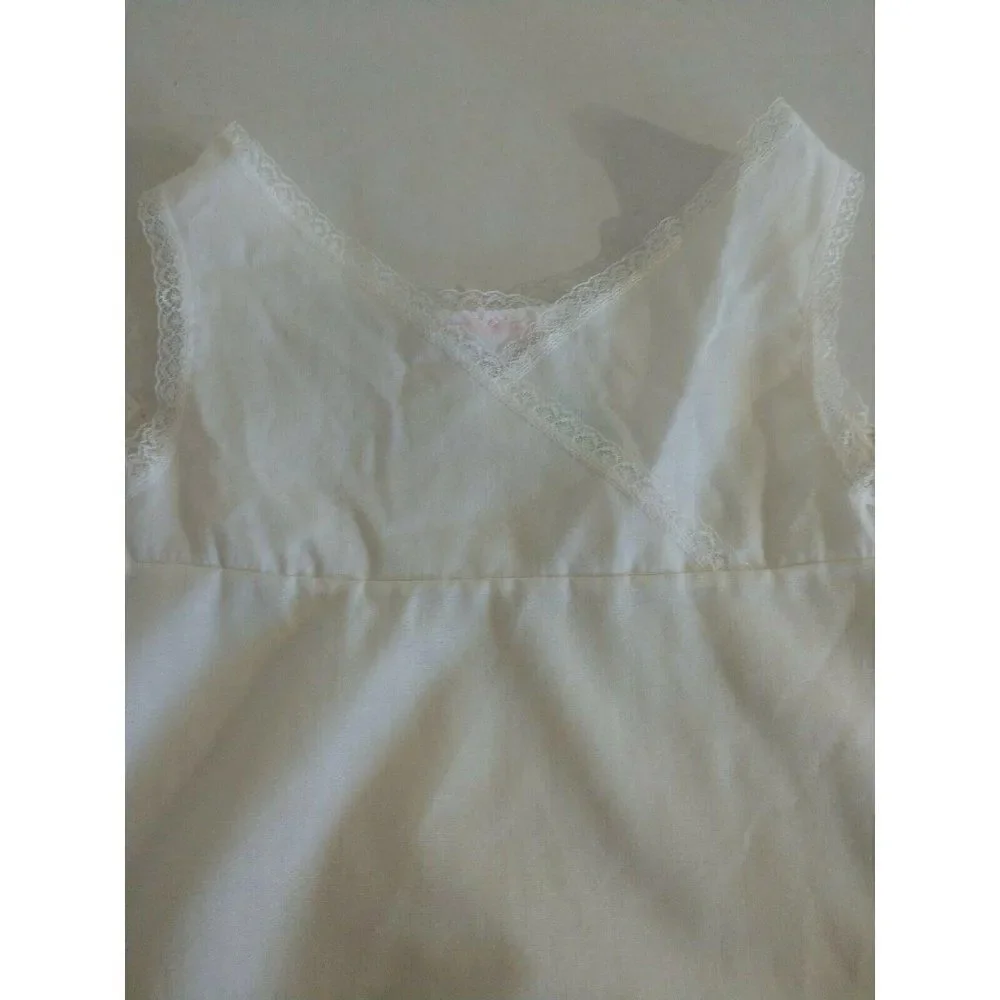 Vintage Girls Undershirt 2T White Pink Lace slip